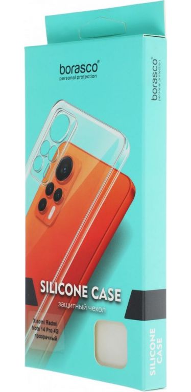 Чехол (клип-кейс) BoraSCO для Xiaomi Redmi Note 14 Pro 4G Silicone Case прозрачный (74847)