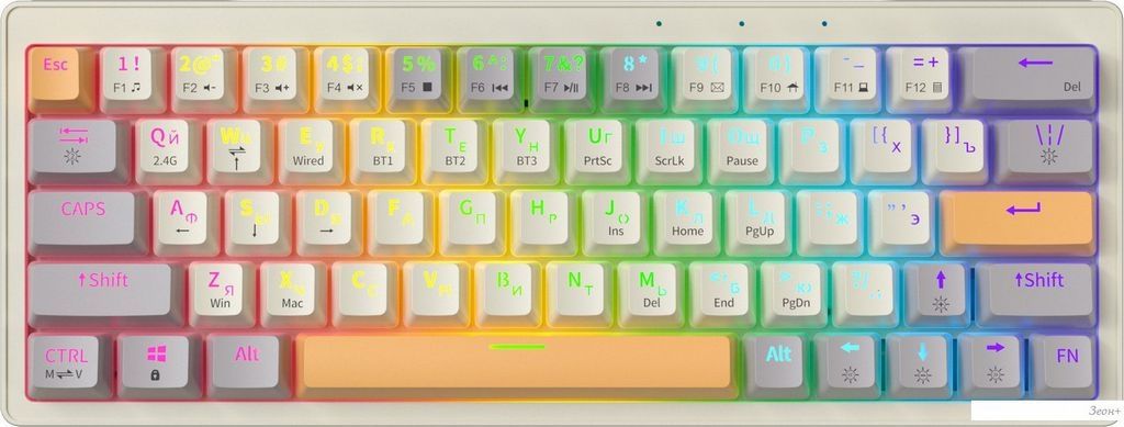 Клавиатура JEGG ZA63 Pro Beige Gray Yellow (TNT Yellow)