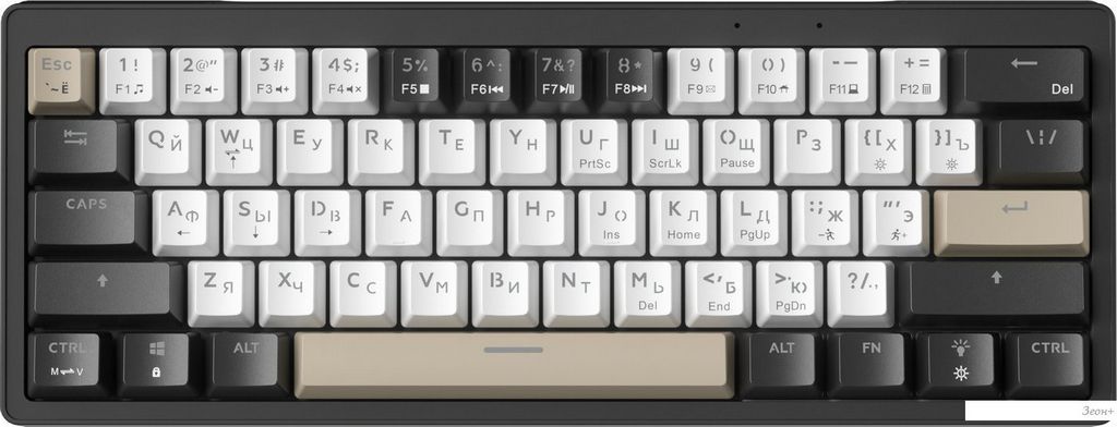 Клавиатура JEGG ZA61 White Black Brown (TNT Yellow)