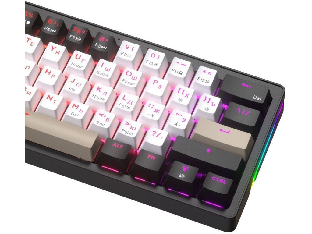 Клавиатура JEGG ZA61 White Black Brown (TNT Yellow)