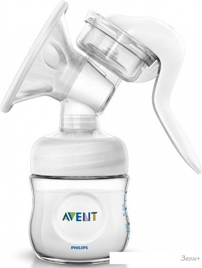 Ручной молокоотсос Philips Avent Natural Comfort с бутылочкой для кормления SCD255/05