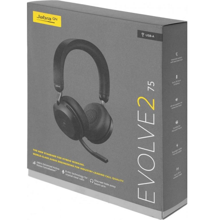 Офисная гарнитура Jabra Evolve2 75 MS Stereo USB-A (черный)