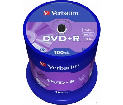 DVD+R диск Verbatim 4.7Gb 16x 43551 (100 шт.)