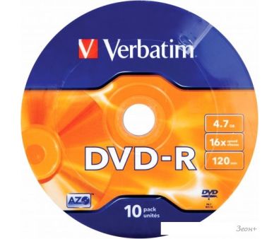 DVD-R диск Verbatim DL Matt Silver 4.7Gb 16x 43729 (CakeBox, 10 шт.)