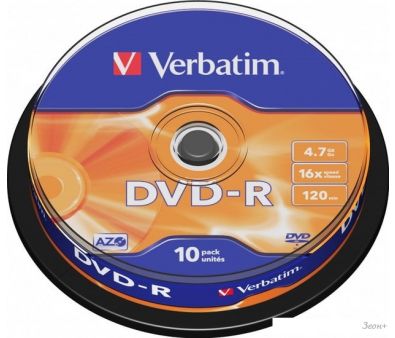 DVD+R диск Verbatim 4.7Gb 16x Verbatim DL 43523 (10 шт.)