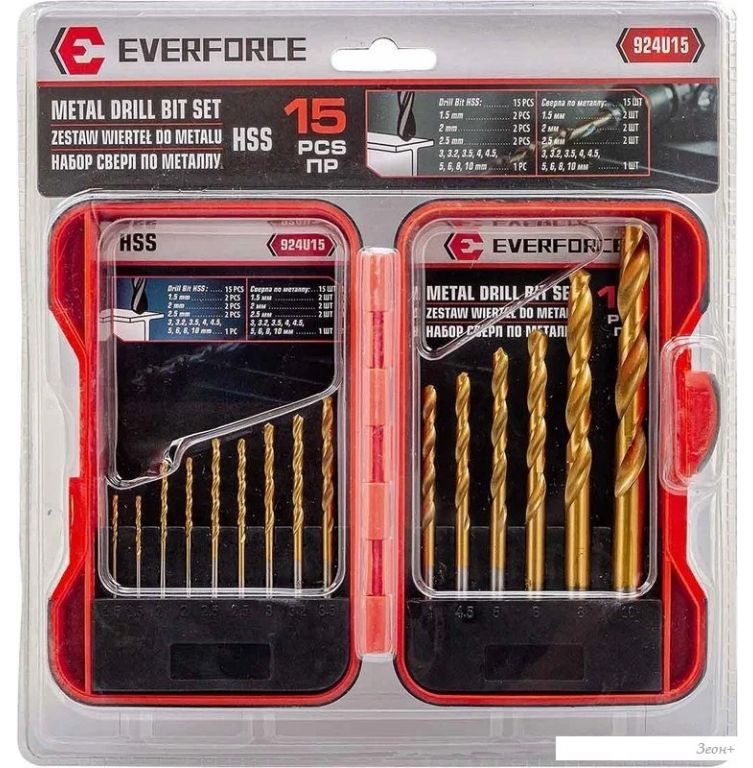 Набор сверл Everforce EF-924U15 (60670)