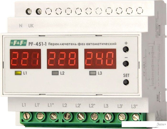 Реле контроля фаз Евроавтоматика F&F PF-451-1 EA04.005.005