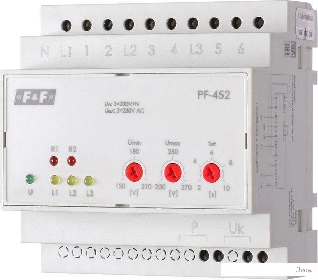 Реле контроля фаз Евроавтоматика F&F PF-452 EA04.005.004