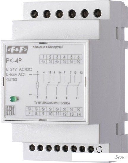 Реле промежуточное Евроавтоматика F&F PK-4P-24 EA06.001.024
