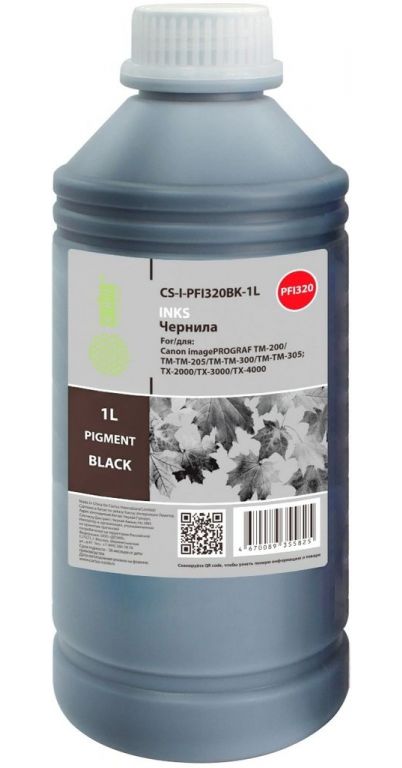 Чернила Cactus CS-I-PFI320BK-1L PFI-320/120 черный1000мл для Canon imagePROGRAF TM-200/TM-205/TM-300/TM-30