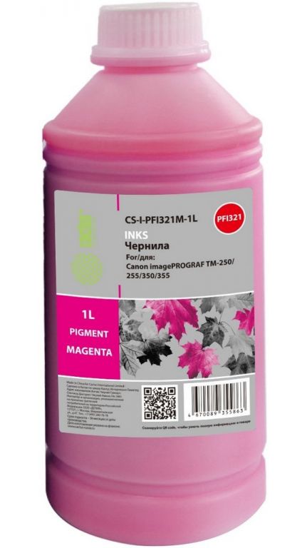 Чернила Cactus CS-I-PFI321M-1L PFI-321/1211000мл для Canon imagePROGRAF TM-200/TM-205/TM-300/TM-30
