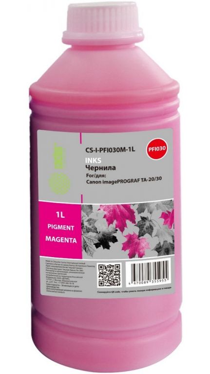 Чернила Cactus CS-I-PFI030M-1L PFI-030 пурпурный1000мл для Canon imagePROGRAF TA-20/30