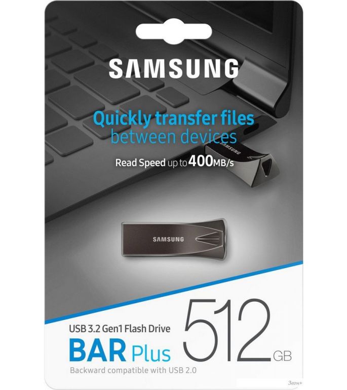 USB Flash Samsung BAR Plus 512GB (титан)
