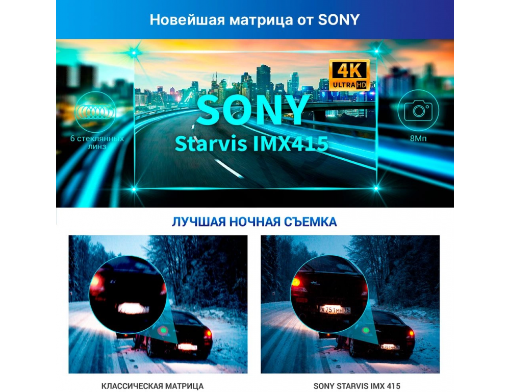 Видеорегистратор-радар детектор-GPS информатор (3в1) TrendVision DriveCam Real 4K Signature LNA 2CH