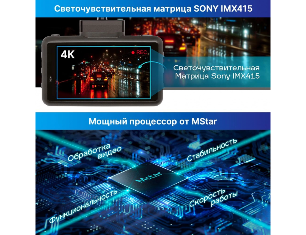 Видеорегистратор-радар детектор-GPS информатор (3в1) TrendVision DriveCam Real 4K Signature LNA 2CH