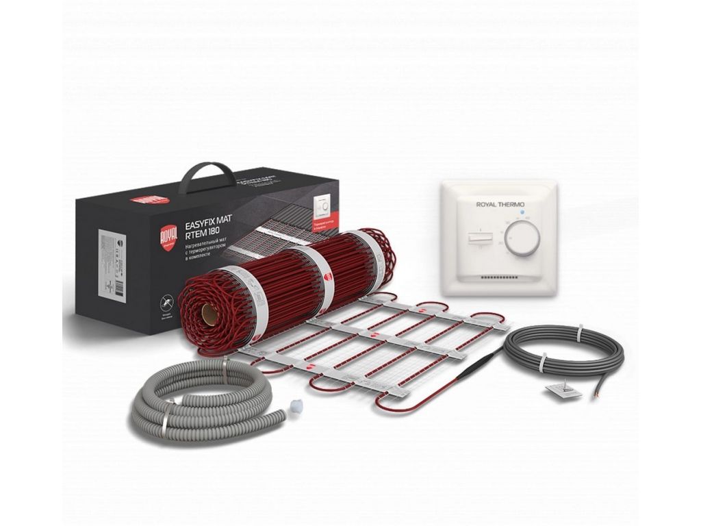 Мат нагревательный Royal Thermo EasyFix RTEM 2-180-8 8м2 16м 1440Вт красный