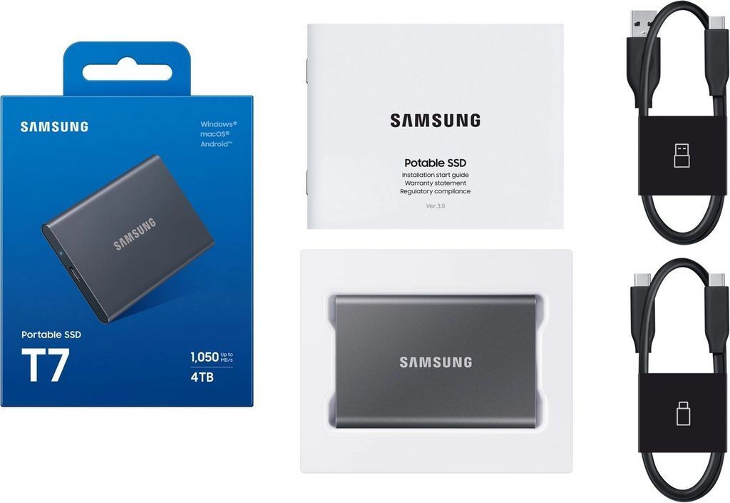 Внешний накопитель Samsung T7 4TB (серый)