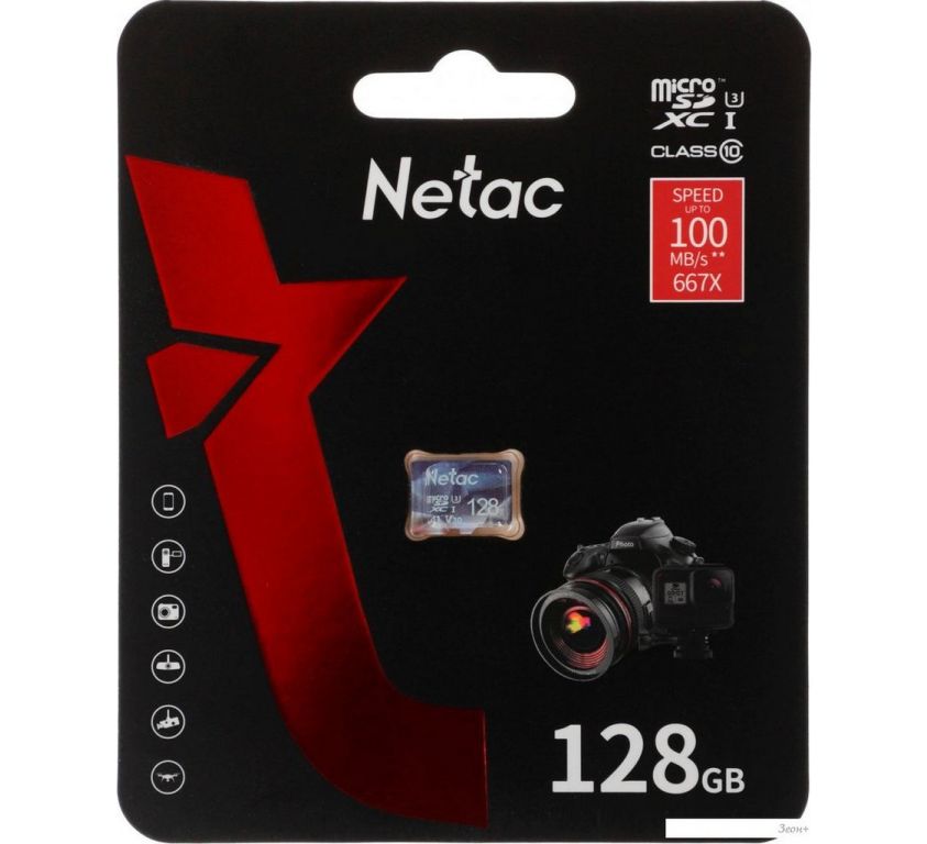 Карта памяти Netac microSDXC P500 Ultra 128GB