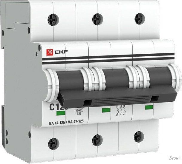 Выключатель автоматический EKF PROxima ВА 47-125 3Р 125А (С) mcb47125-3-125C