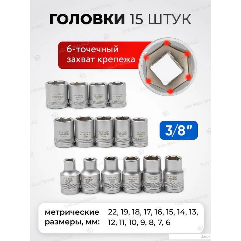 Набор головок слесарных FORSAGE F-3202-5 (60269)