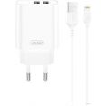 Сетевое зарядное XO CE34 Lightning (белый)