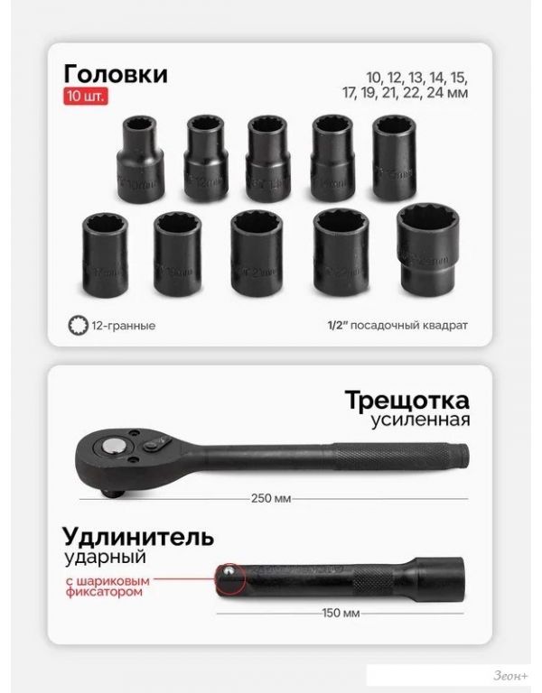 Универсальный набор инструментов ForceKraft FK-4122-9 (64664)