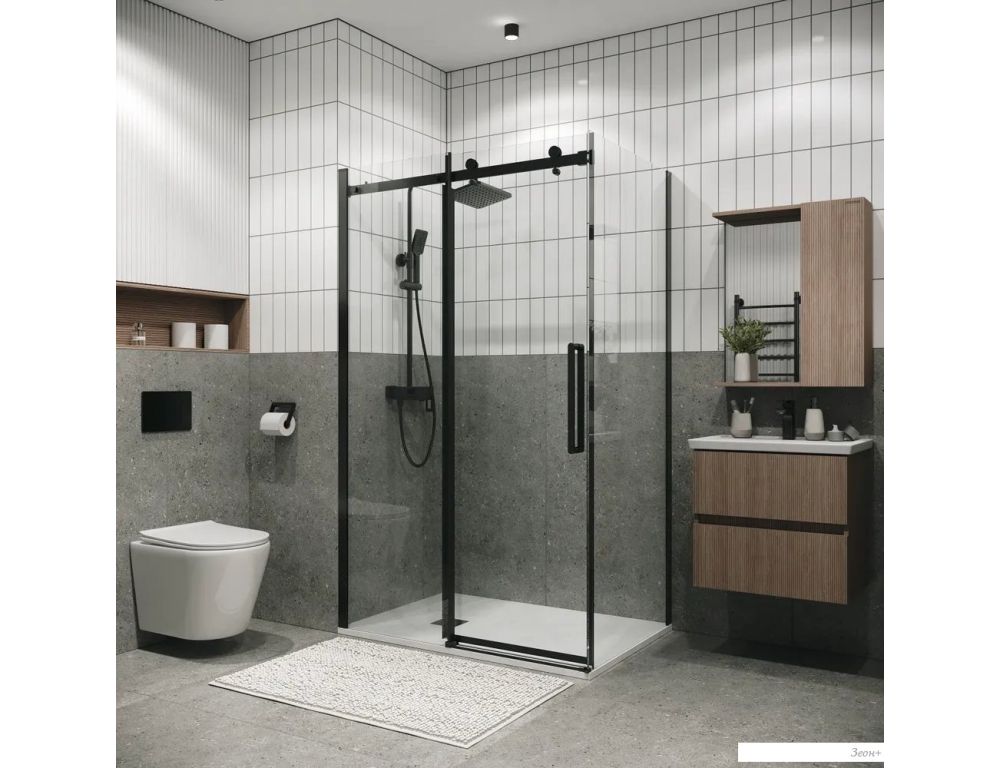 Душевой уголок Grossman Classic 160x90x195 120.K33.04.1690.21.00 (черный матовый/стекло прозрачное)