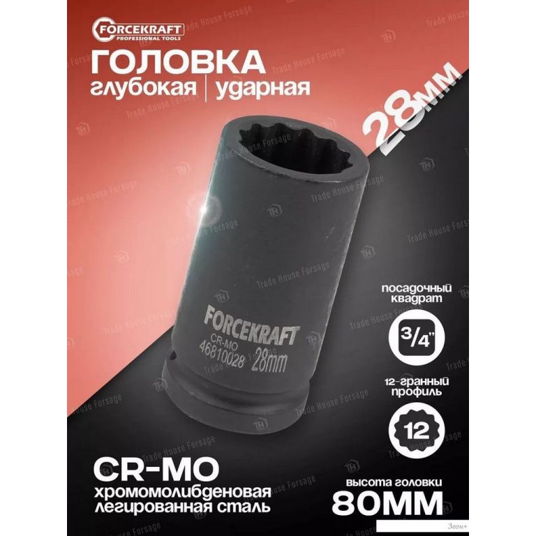 Головка слесарная ForceKraft FK-46810028 (59013)