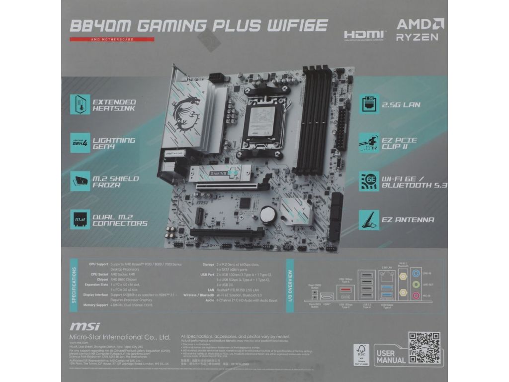 Материнская плата MSI B840M Gaming Plus WiFi6E