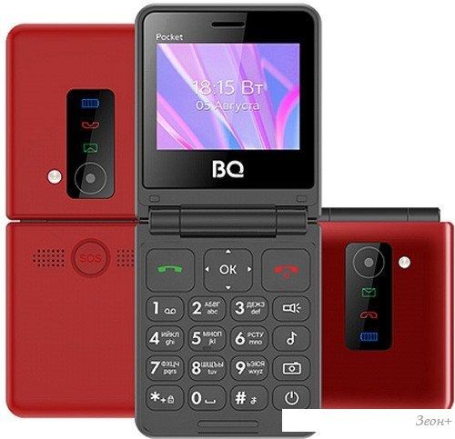 Кнопочный телефон BQ BQ-2456 Pocket (красный)