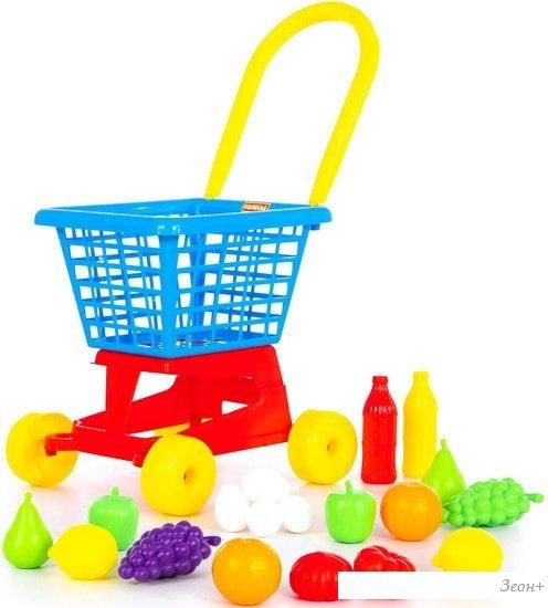 Тележка игрушечная Полесье Supermarket №1 с набором продуктов 42989