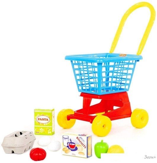 Тележка игрушечная Полесье Supermarket №1 с набором продуктов 67890