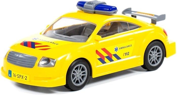 Игрушечный транспорт Полесье Автомобиль скорая помощь инерционный 71293 (желтый)