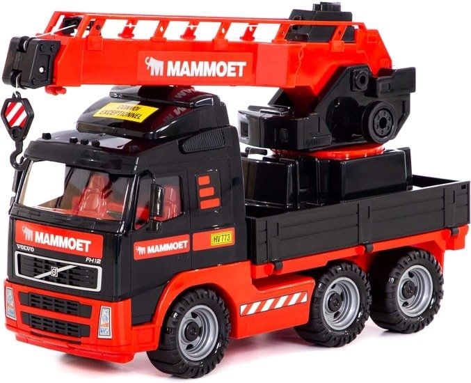 Игрушечный транспорт Полесье Mammoet Volvo автомобиль-кран 56986 (черный/красный)