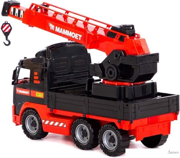 Игрушечный транспорт Полесье Mammoet Volvo автомобиль-кран 56986 (черный/красный)