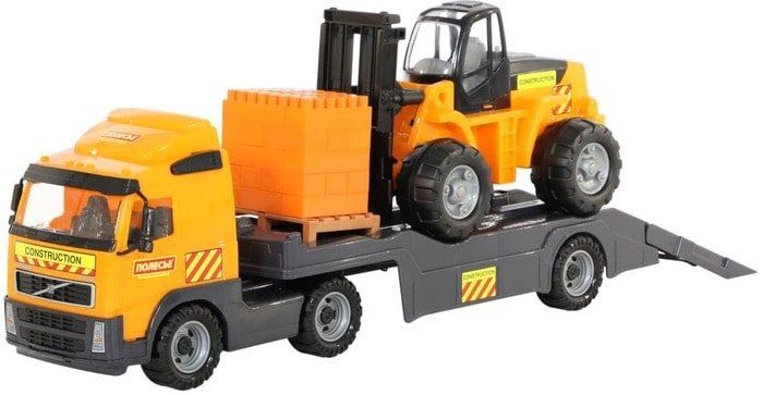 Полесье Volvo автомобиль-трейлер + автокар + конструктор 30 эл. 1589