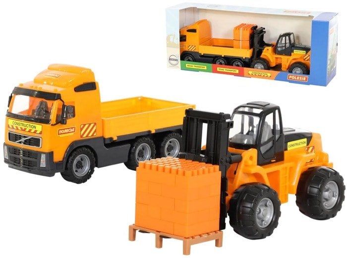 Полесье Volvo автомобиль бортовой+автокар+конструктор 30 эл. 1565
