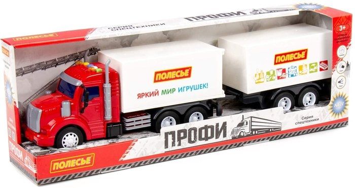 Фургон Полесье Профи с прицепом 92571 (красный/белый)