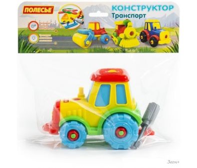 Конструктор Полесье 77769 Трактор (желтый)