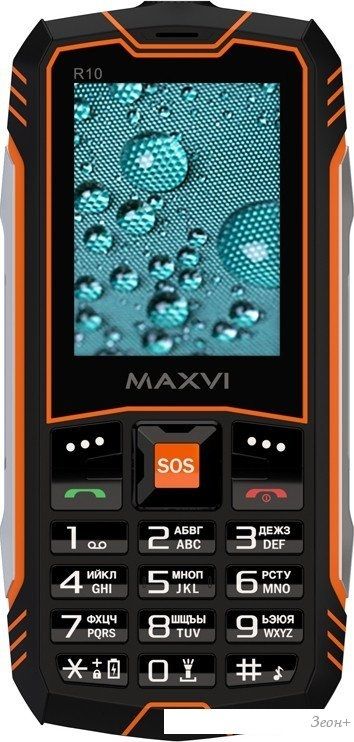 Телефон Maxvi R10 (черный/оранжевый)
