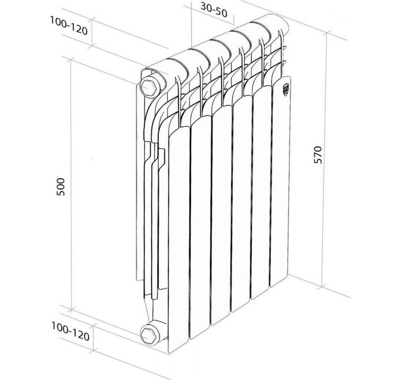 Алюминиевый радиатор Royal Thermo Revolution A 500 - 4 секций