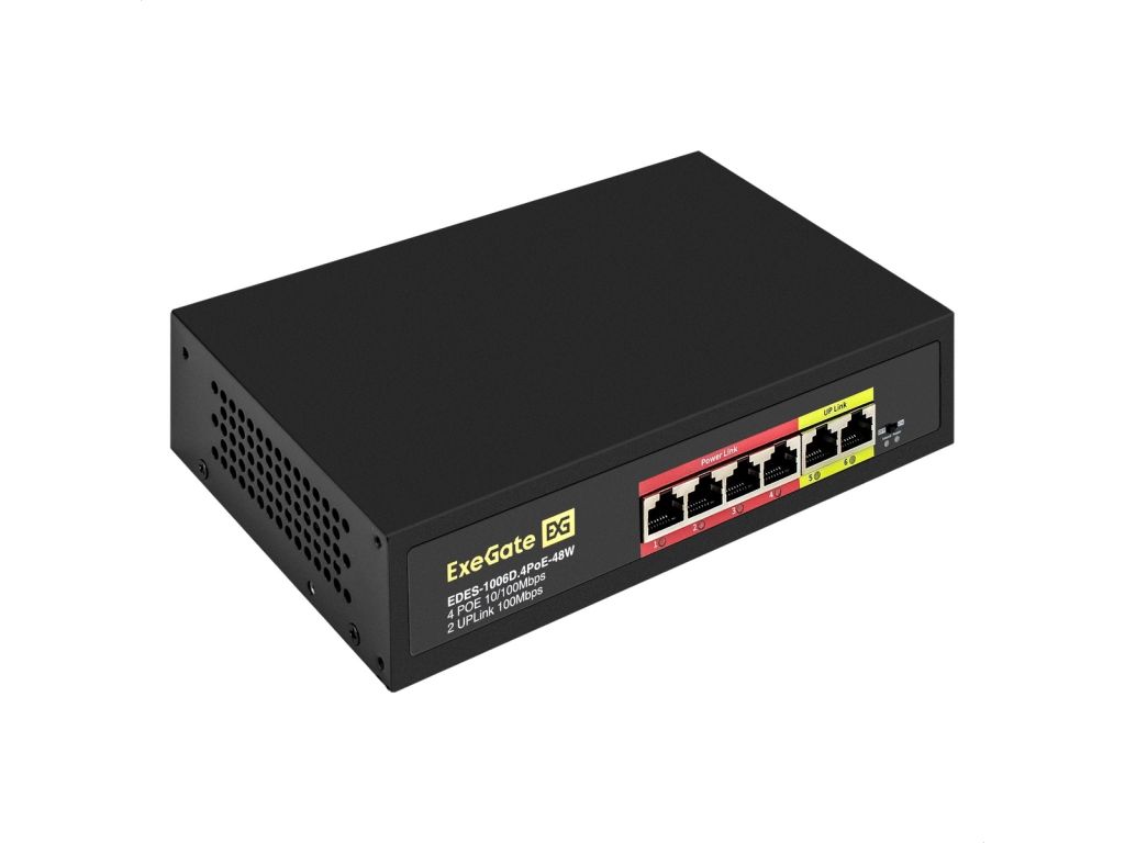 Коммутатор неуправляемый ExeGate EDES-1006D.4PoE-48W EX299020RUS