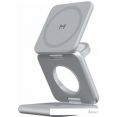 Беспроводное зарядное Magssory Fold Pro 3 в 1 WCH063 (серебристый)