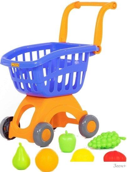 Тележка игрушечная Полесье Мини + набор продуктов №3 71378