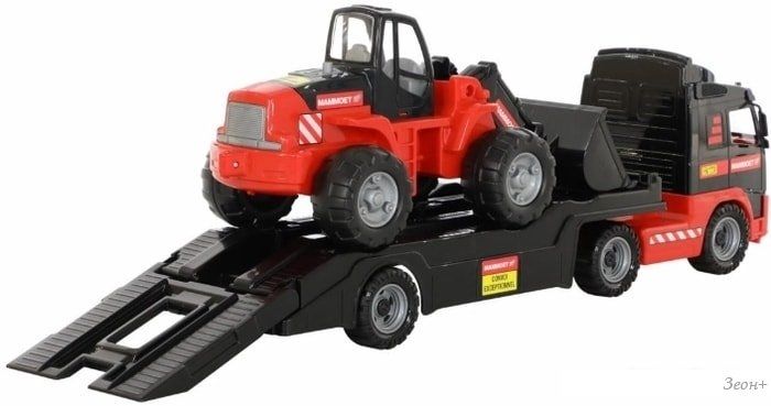 Игрушечный транспорт Полесье Трейлер + трактор Mammoet Volvo 56733