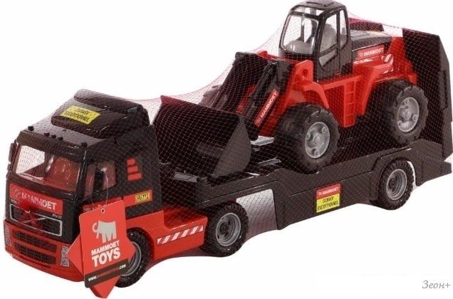 Игрушечный транспорт Полесье Трейлер + трактор Mammoet Volvo 56733