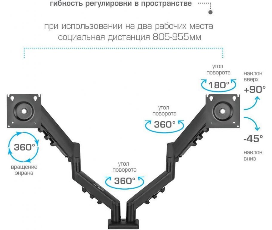 Кронштейн для монитора Kromax Office-14 (черный)