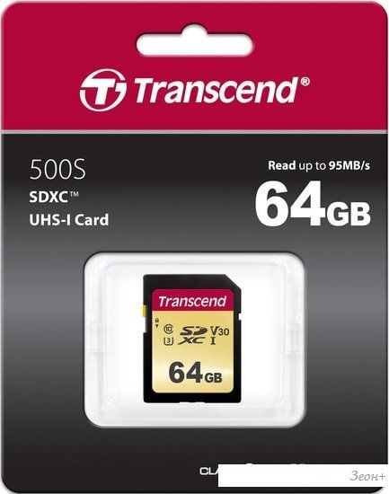 Карта памяти Transcend SDXC 500S 64GB