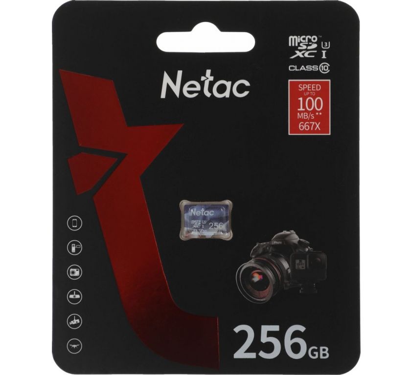 Карта памяти Netac microSDXC P500 Ultra 256GB