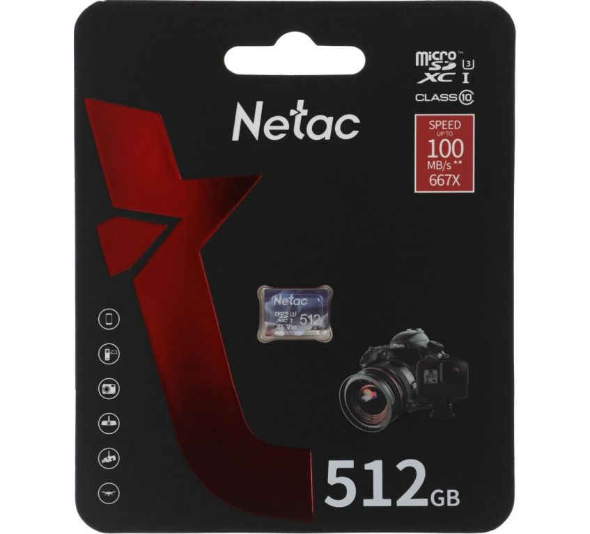 Карта памяти Netac microSDXC P500 Ultra 512GB